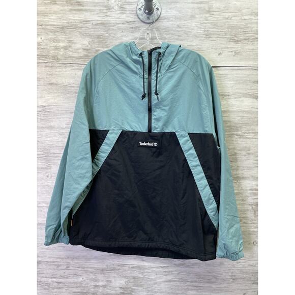 Timberland Winderbreaker Jacket Pullover Blue Black Mens Size Medium - Picture 1 of 8